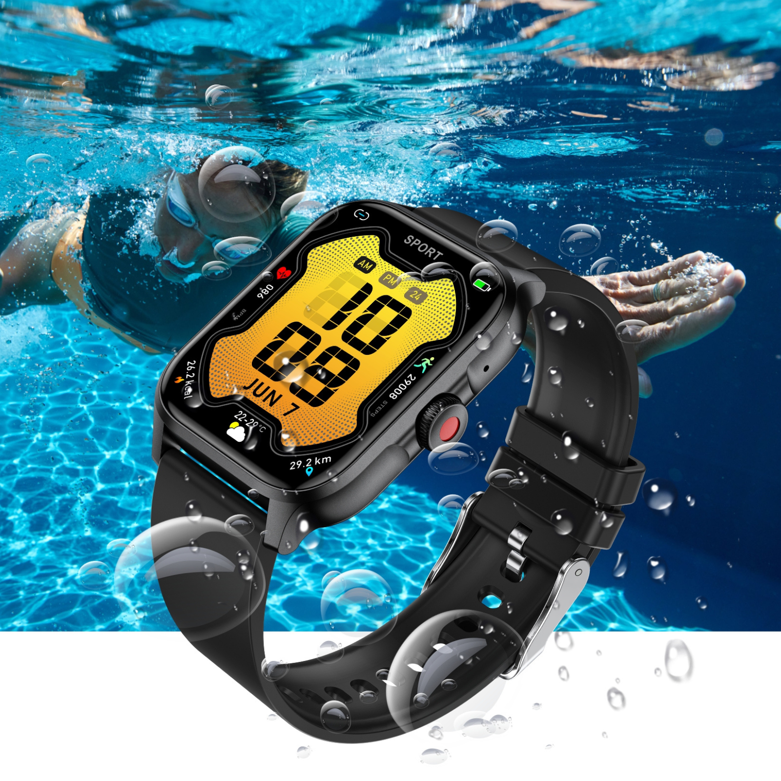 Sugafit® Amara - Smart Watch 1.85inch Health Monitoring AI Voice Assistant Men Women Fashion Smartwatch Sport Fitness Tracker