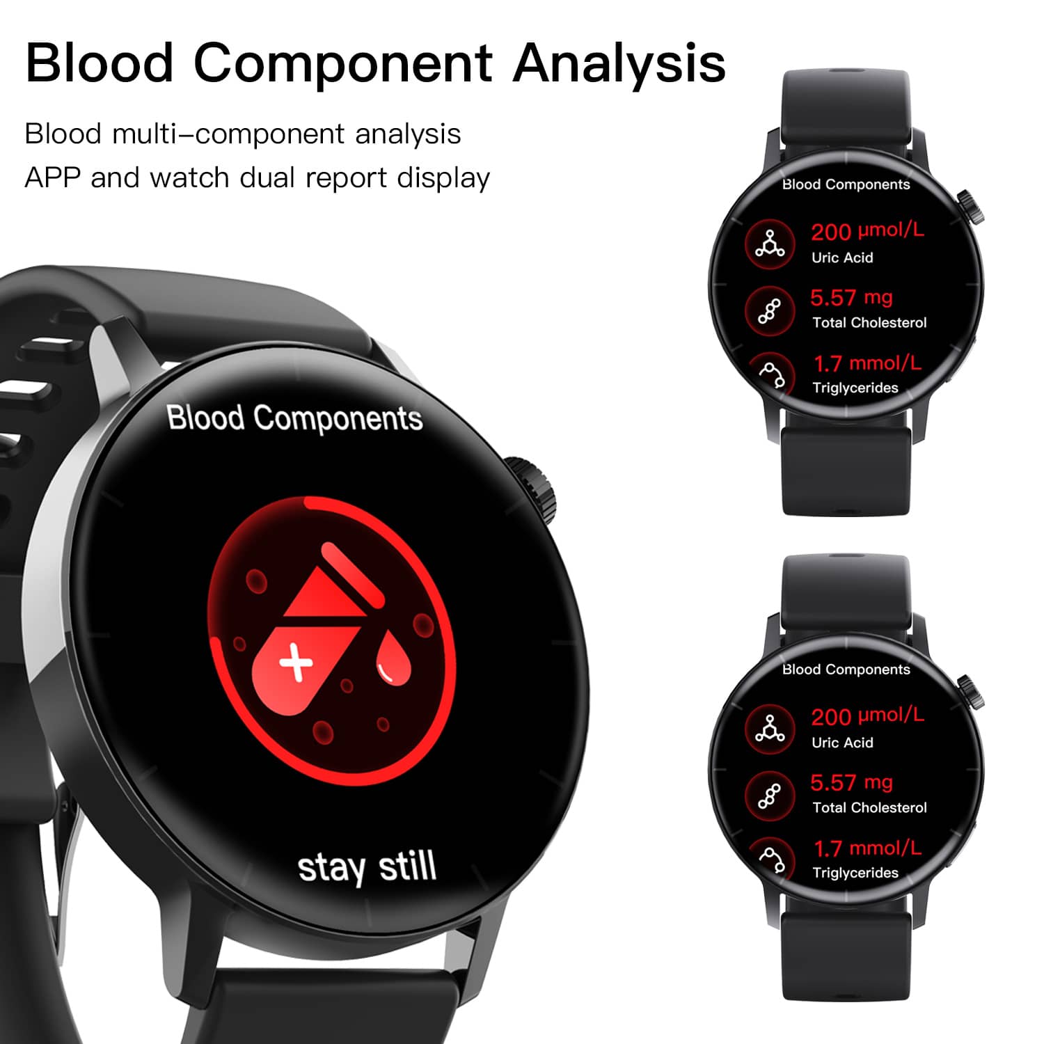 Suga67pro Fourth-generation Blood Sugar Blood Pressure ECG/EKG Smart Watch