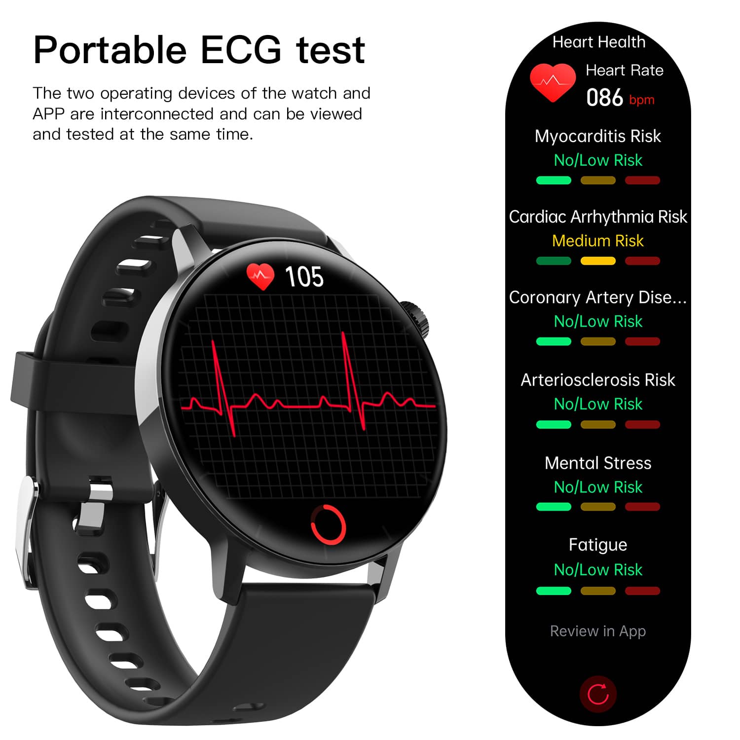 Suga67pro Fourth-generation Blood Sugar Blood Pressure ECG/EKG Smart Watch