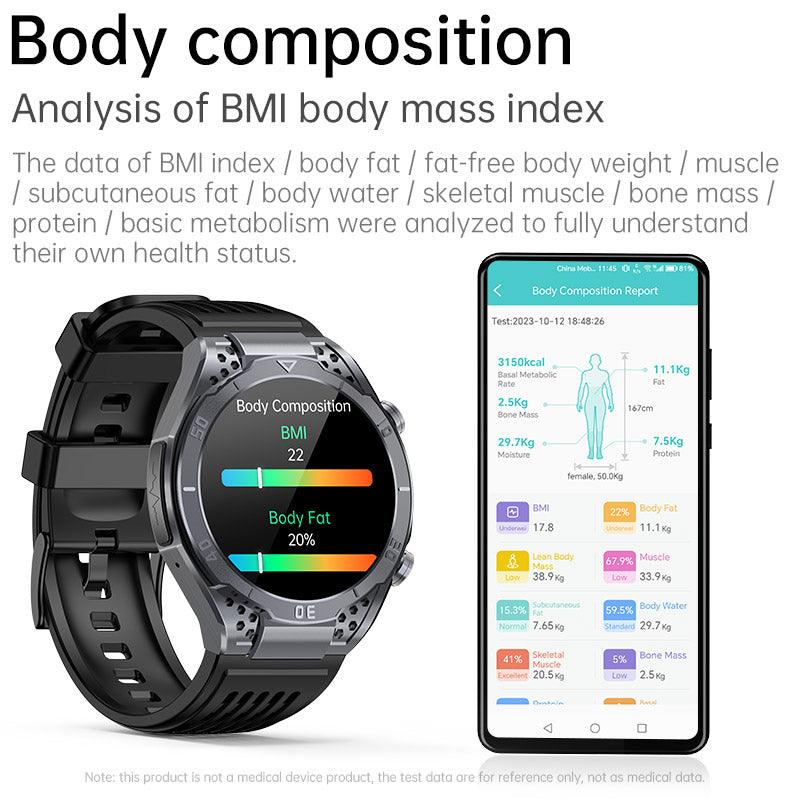 SugaS4 AMOLED ECG Blood Glucose Blood Pressure Heart Rate Bluetooth Voice Call Smart Watch