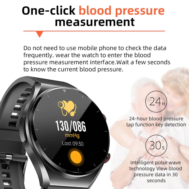 Suga09 One-click Blood Glucose Blood Pressure ECG/EKG HRV Heart Measurement Suga Pro Health Smart Watch