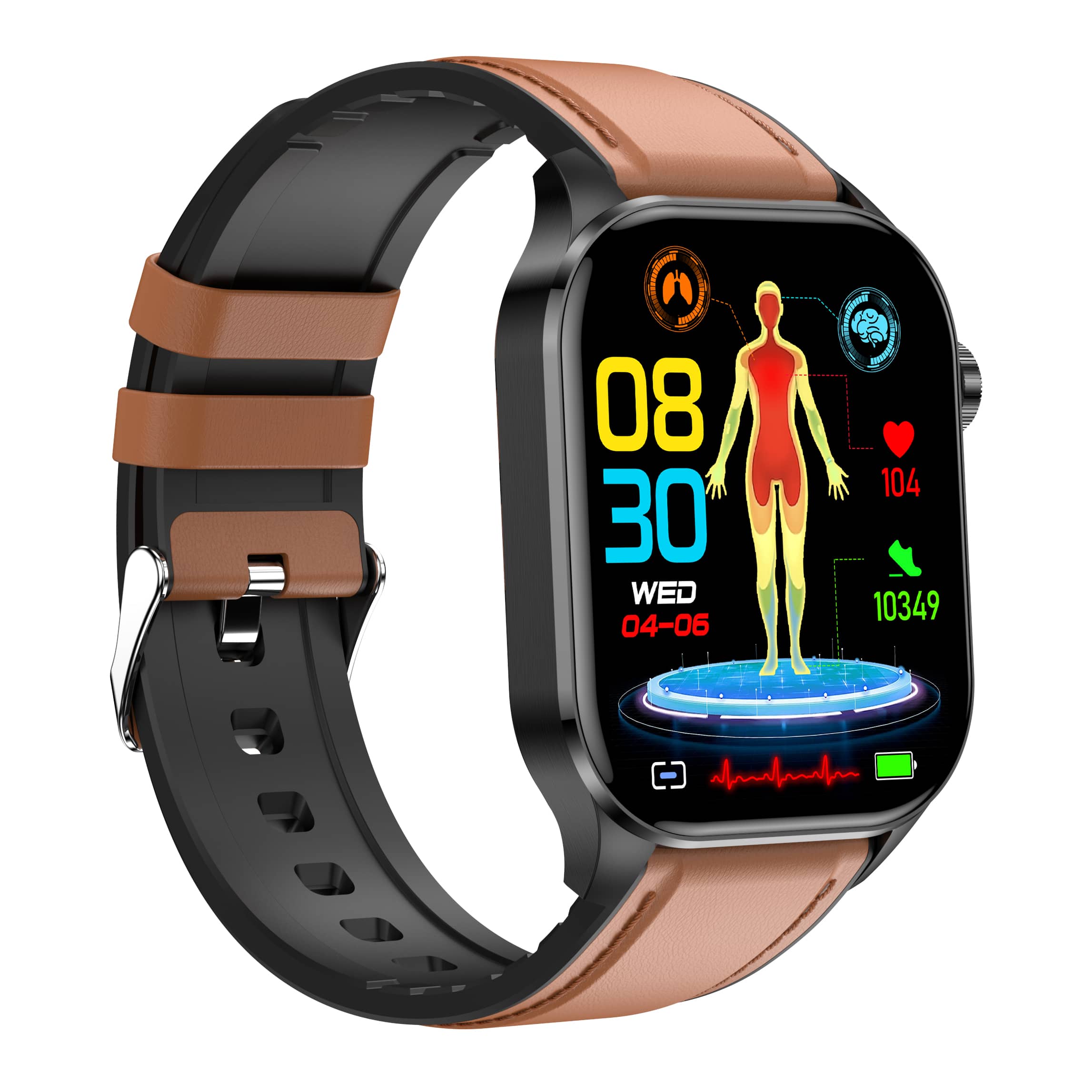 Suga580 ECG/EKG Blood Sugar Blood Pressure Call Intelligent Health Management Smart Watch
