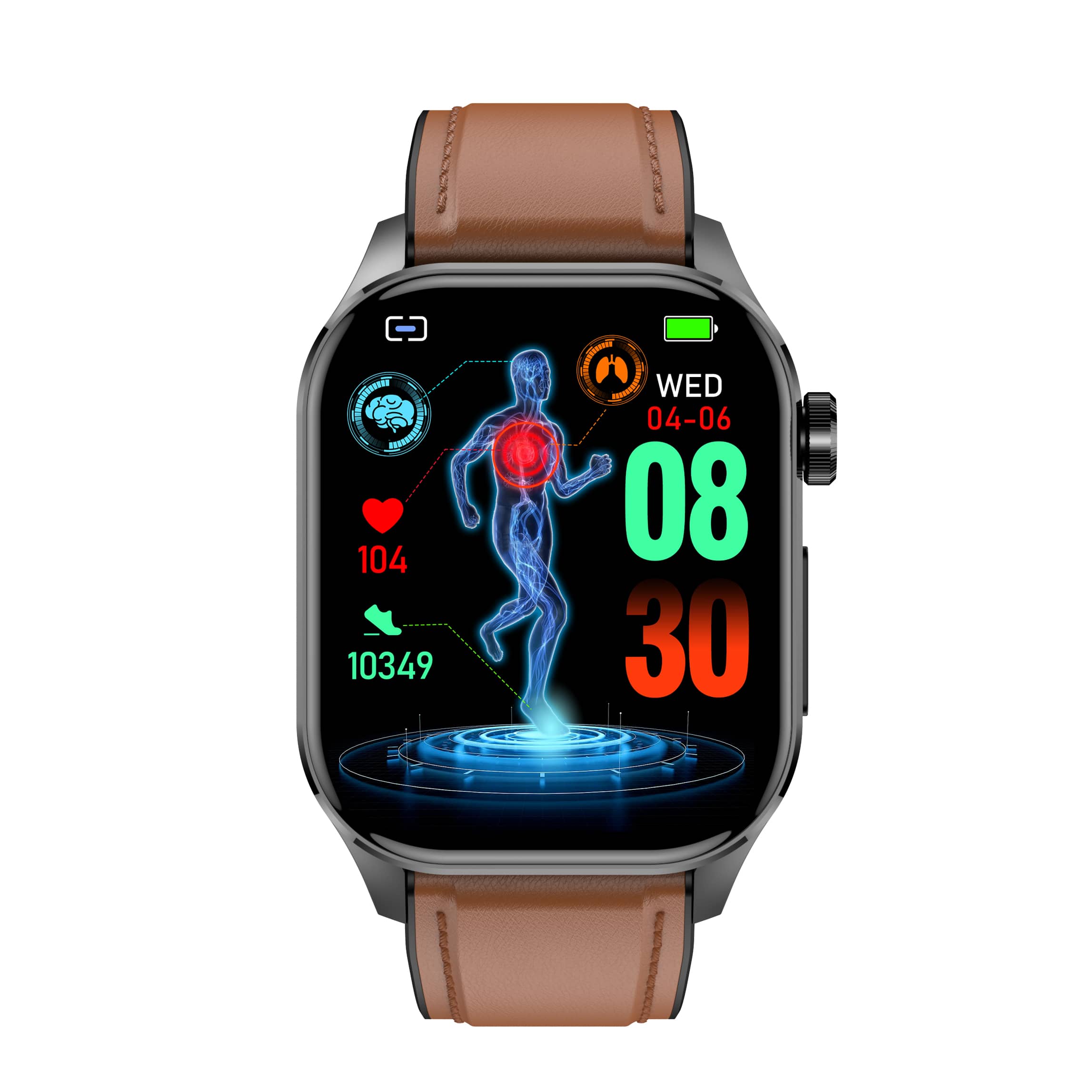 Suga580 ECG/EKG Blood Sugar Blood Pressure Call Intelligent Health Management Smart Watch