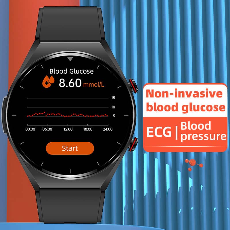 Suga09 One-click Blood Glucose Blood Pressure ECG/EKG HRV Heart Measurement Suga Pro Health Smart Watch