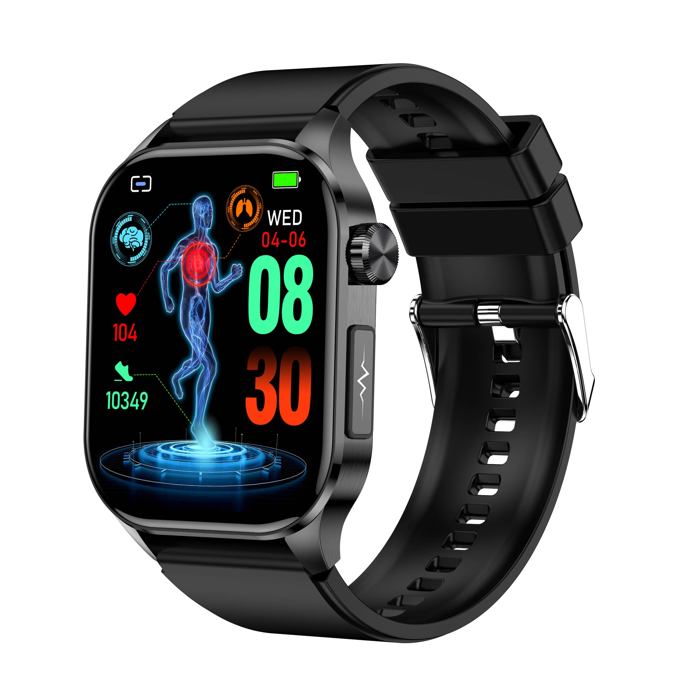 Suga580 ECG/EKG Blood Sugar Blood Pressure Call Intelligent Health Management Smart Watch