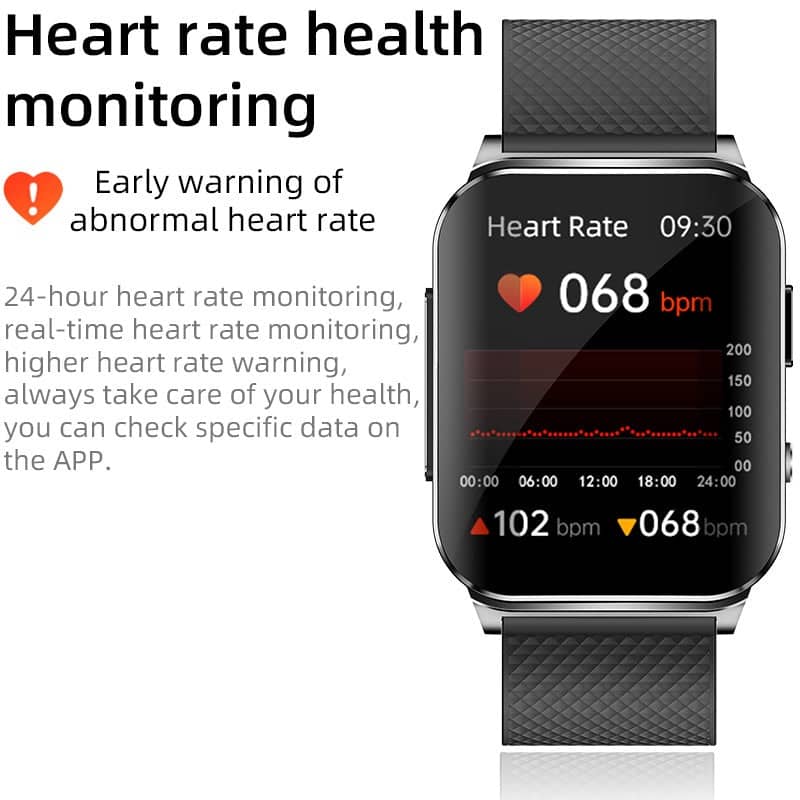 Suga03 PTT Dynamic ECG Blood Glucose Heart Rate Blood Pressure Monitoring Smart Watch
