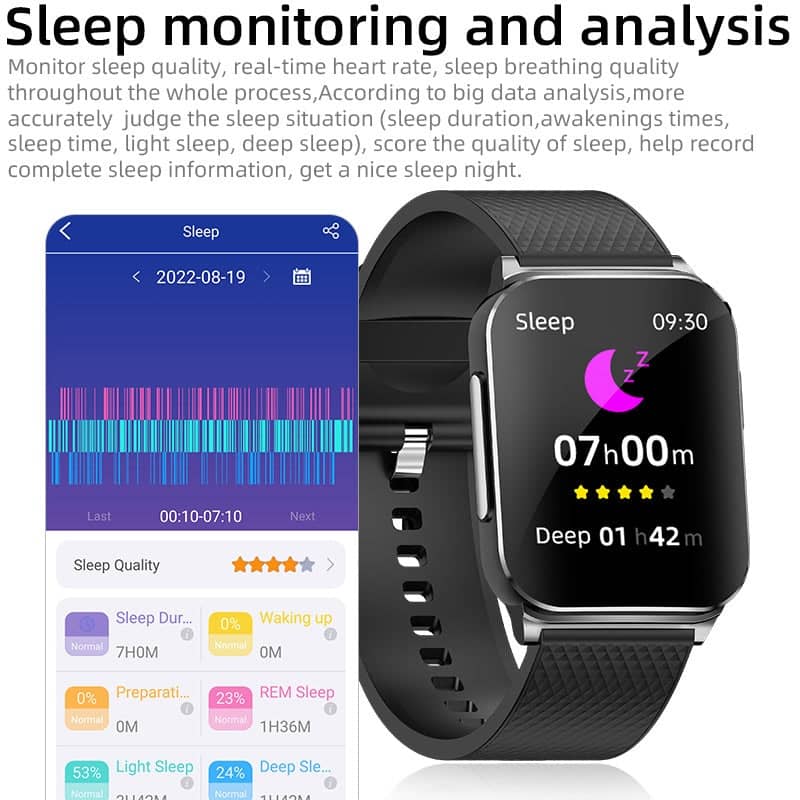 Suga03 PTT Dynamic ECG Blood Glucose Heart Rate Blood Pressure Monitoring Smart Watch