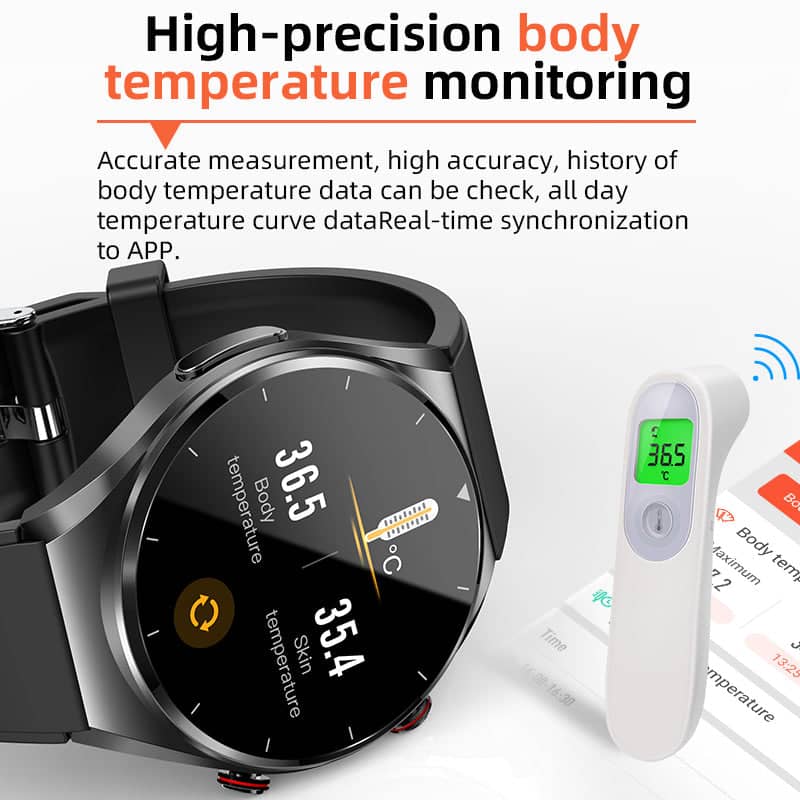 Suga09 One-click Blood Glucose Blood Pressure ECG/EKG HRV Heart Measurement Suga Pro Health Smart Watch