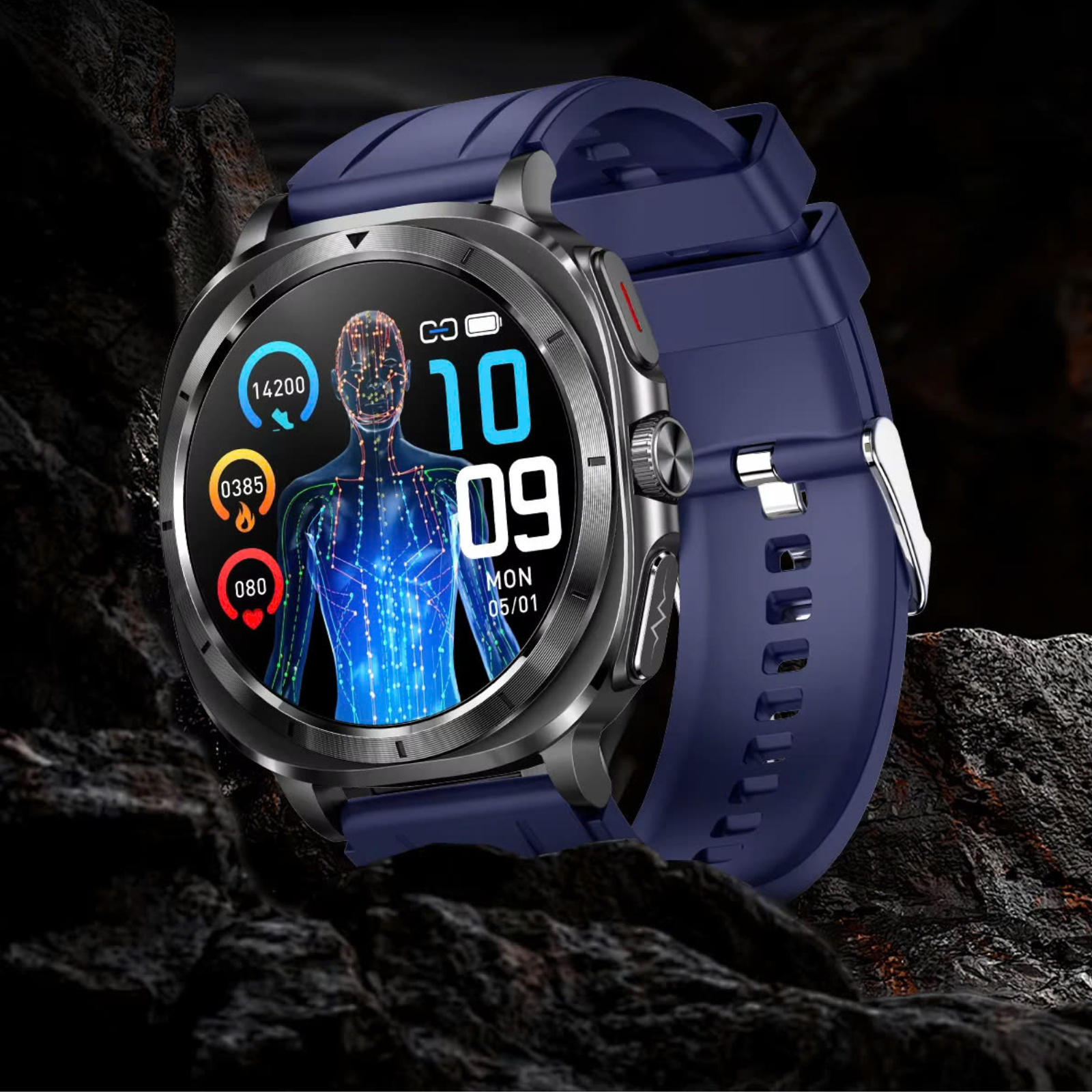 Sugafit® Fettle - Smart Watch 1.43inch Amoled ECG Health Monitoring Voice Assistant SOS Outdoor Sports Fitness Tracker