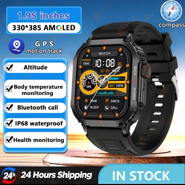Sugafit® Regulus - Smart Watch Men AMOLED HD Screen Heart Rate Health Tracker Bluetooth Call IP68
