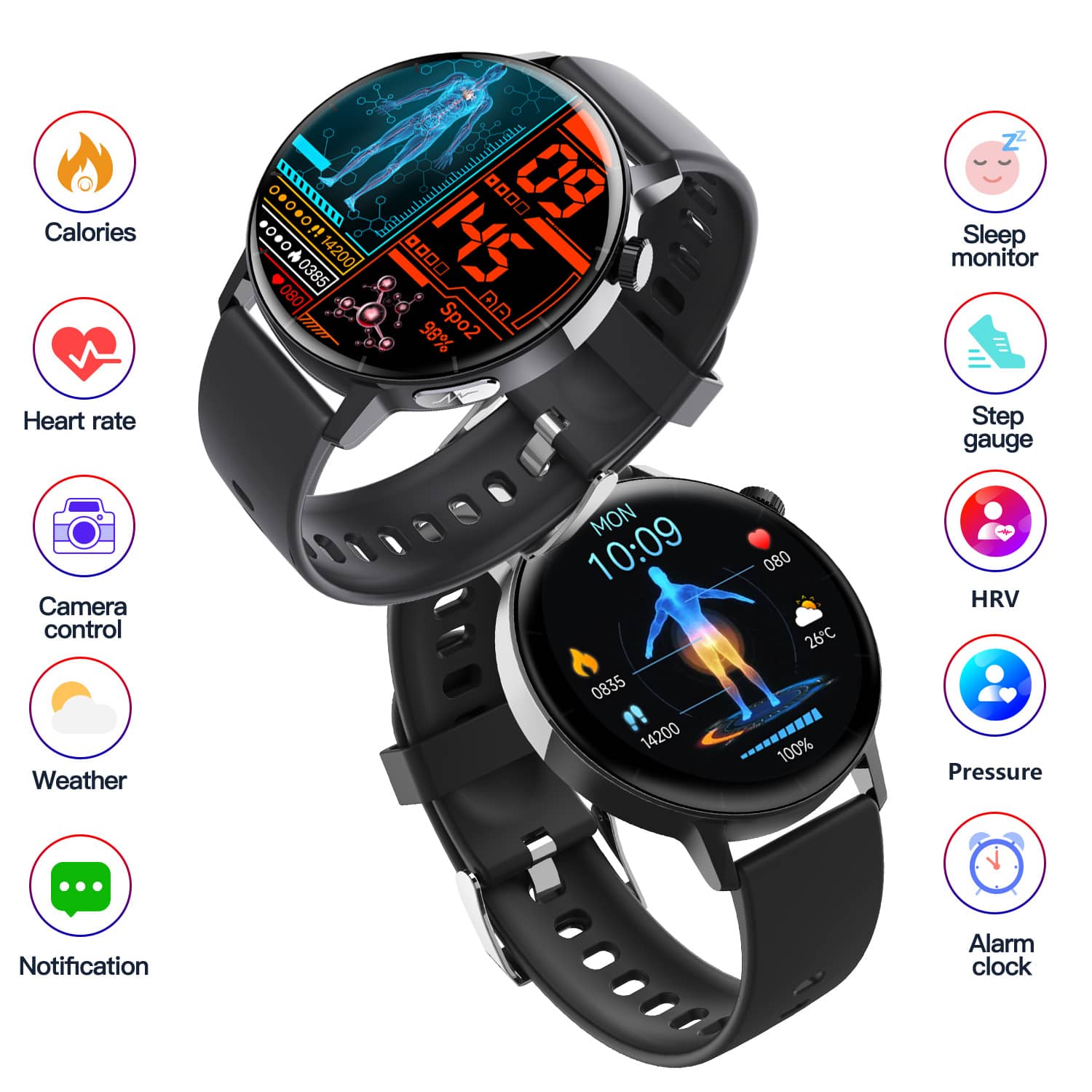 Suga67pro Fourth-generation Blood Sugar Blood Pressure ECG/EKG Smart Watch