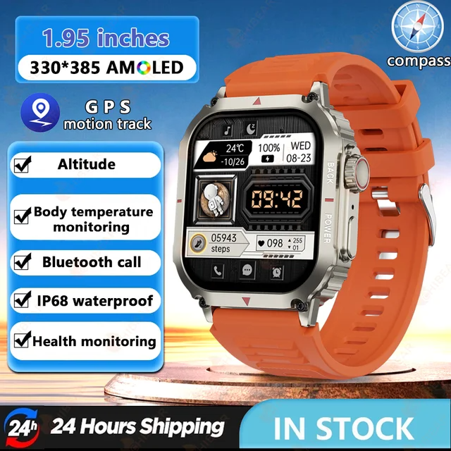 Sugafit® Regulus - Smart Watch Men AMOLED HD Screen Heart Rate Health Tracker Bluetooth Call IP68