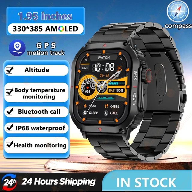 Sugafit® Regulus - Smart Watch Men AMOLED HD Screen Heart Rate Health Tracker Bluetooth Call IP68