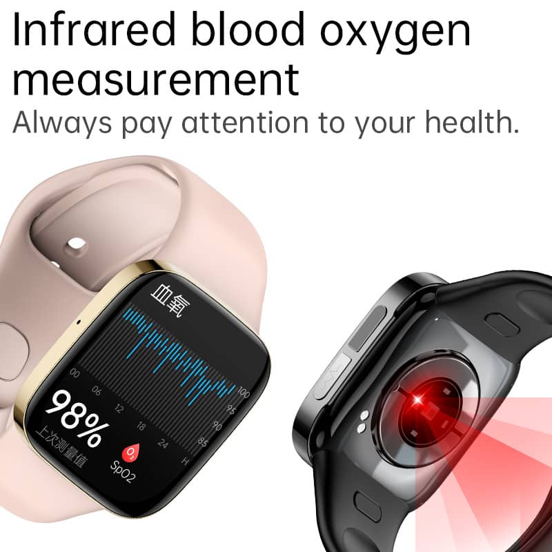 Suga08 Blood Sugar Blood Pressure Blood Oxygen Monitoring High Appearance Level Bluetooth Call Smart Watch