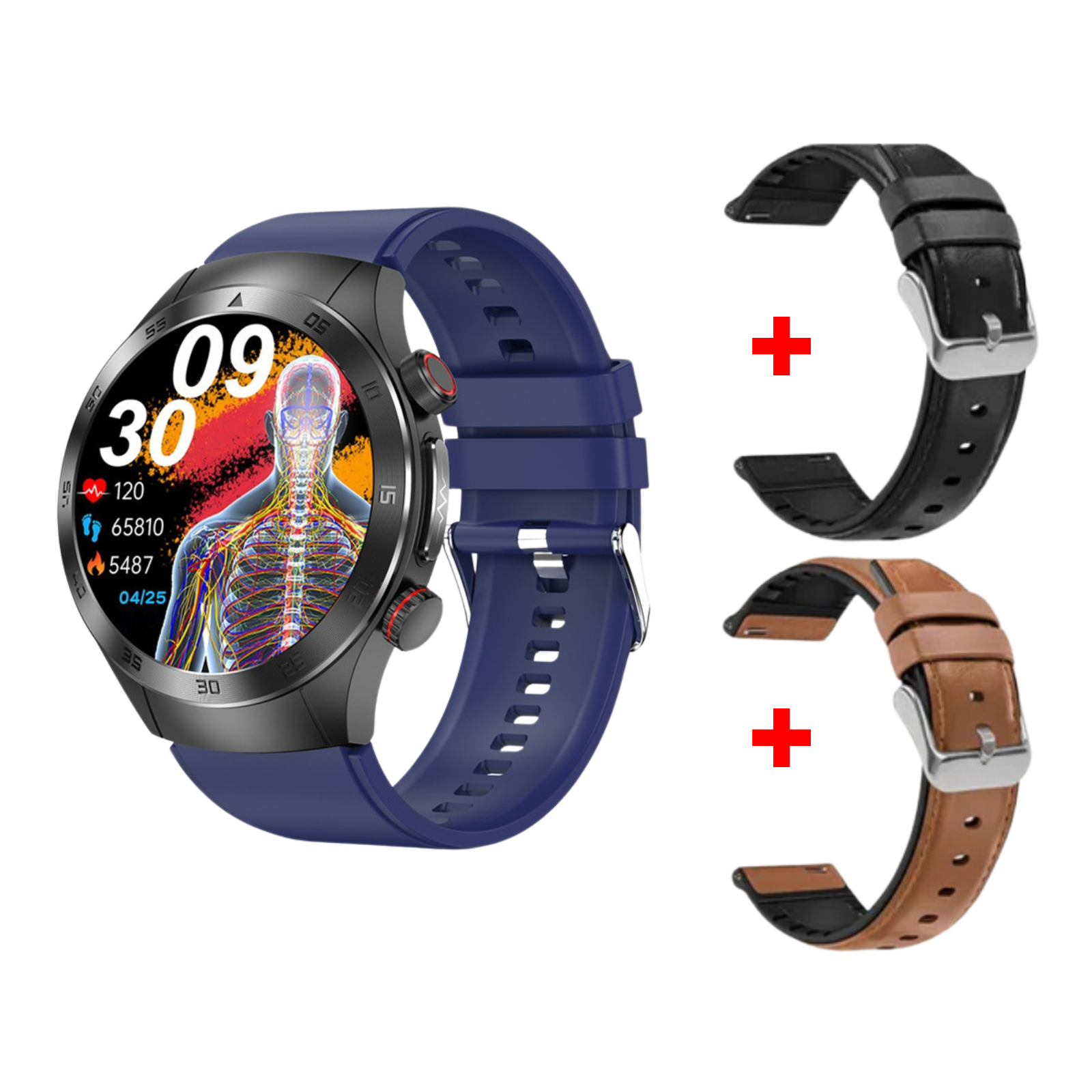 Sugafit® HealthWave Max - Best Medical Diagnosis Smart Watch, Blood Lipids Uric Acid Blood Glucose watch, ECG+PPG Fitness Tracker