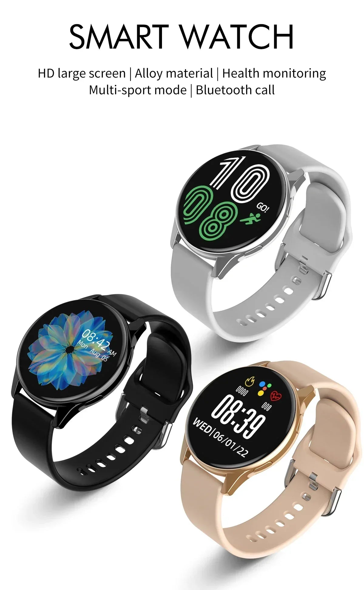 Sugafit® Allure - Smart Watch Wireless Charging Smartwatch Bluetooth Calls Watches Men Women Fitness Bracelet