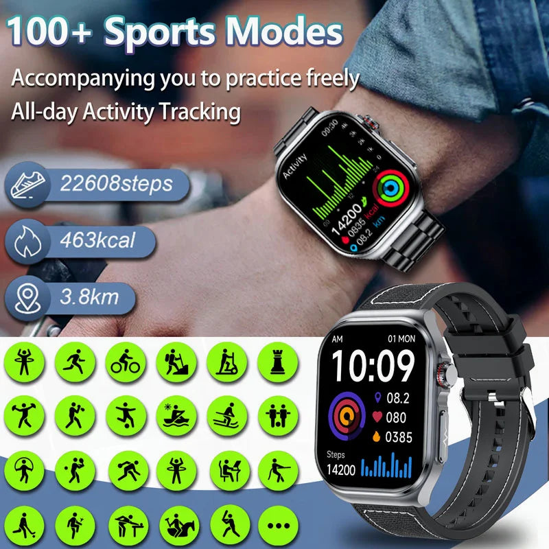 Sugafit® Versa - New Uric Acid Blood Fat Smartwatch ECG Heart Rate Blood Pressure Blood Glucose Health Monitoring