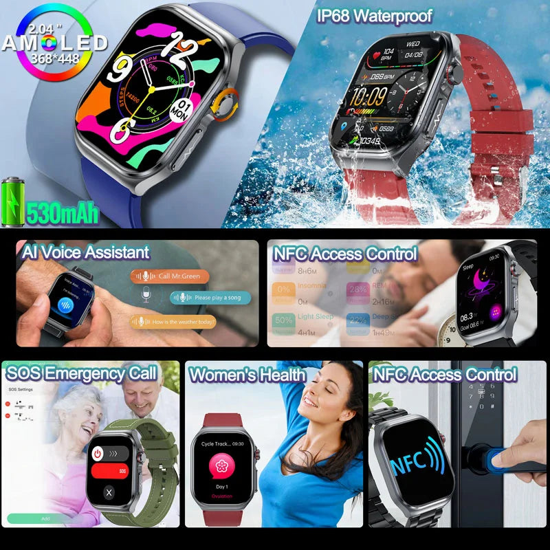 Sugafit® Versa - New Uric Acid Blood Fat Smartwatch ECG Heart Rate Blood Pressure Blood Glucose Health Monitoring