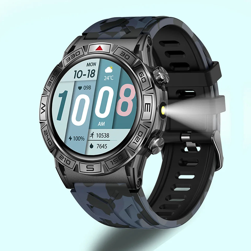 Sugafit® Shield - Smart Watch Men Altitude Compass GPS Sports 1ATM Waterproof Watch Bluetooth Talk SmartWatches