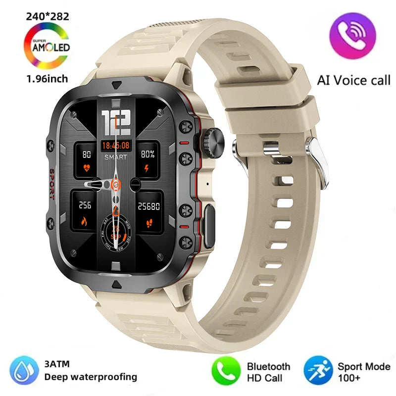 Sugafit® Apache - New 420mAh large battery outdoor sports men's smartwatch 1.96 inches 240 * 282 multi sport mode 100