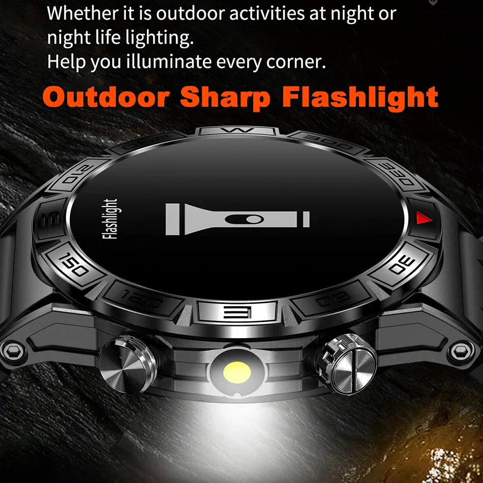 Sugafit® Shield - Smart Watch Men Altitude Compass GPS Sports 1ATM Waterproof Watch Bluetooth Talk SmartWatches