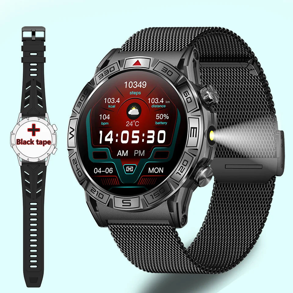 Sugafit® Shield - Smart Watch Men Altitude Compass GPS Sports 1ATM Waterproof Watch Bluetooth Talk SmartWatches