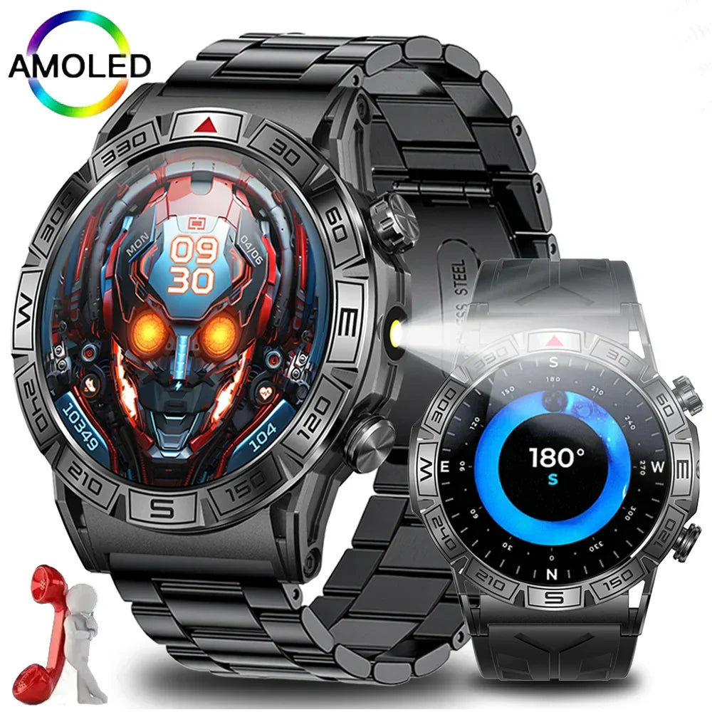 Sugafit® Shield - Smart Watch Men Altitude Compass GPS Sports 1ATM Waterproof Watch Bluetooth Talk SmartWatches
