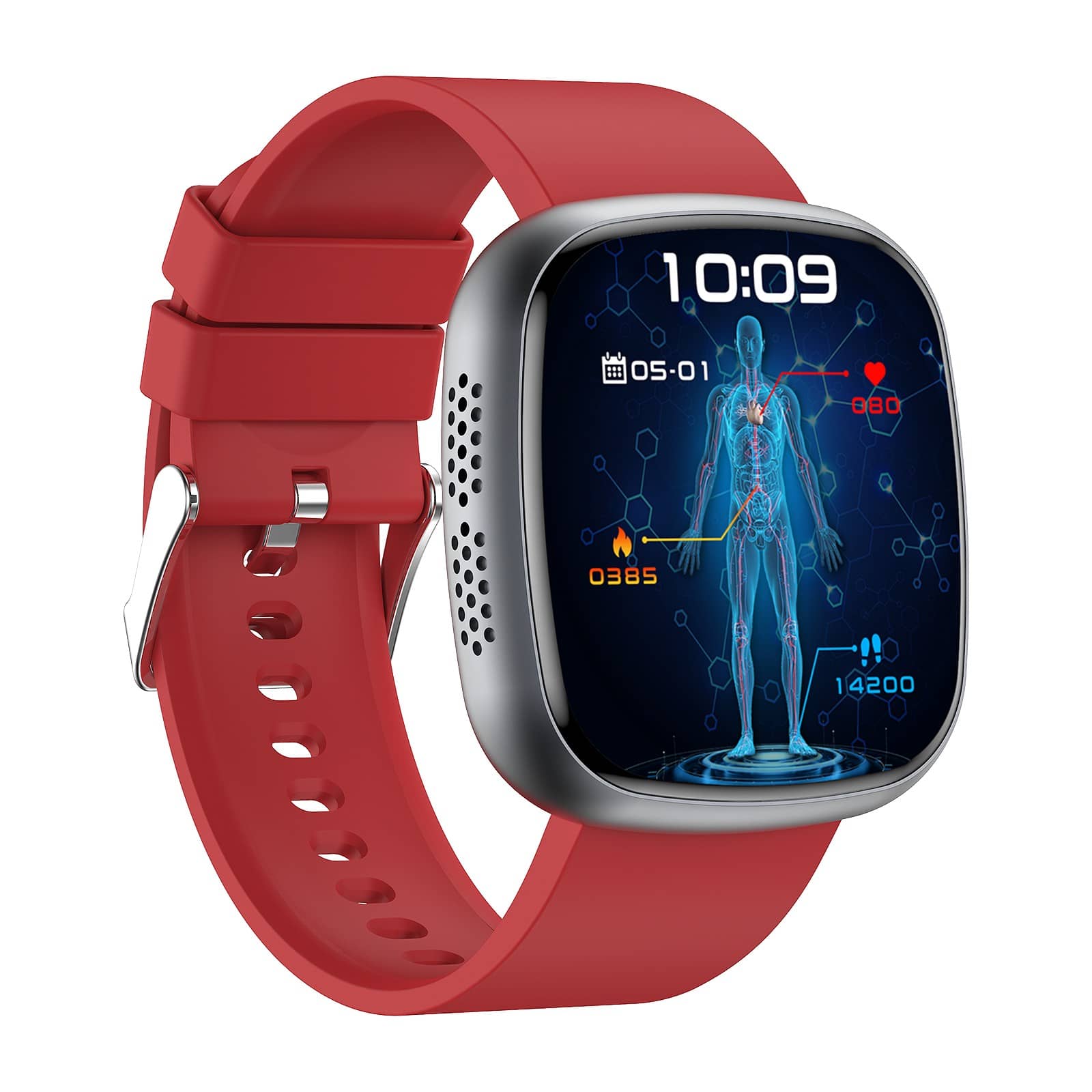 Suga593 Professional ECG Blood Glucose Blood Pressure Heart Rate HRV Monitoring Smart Watch