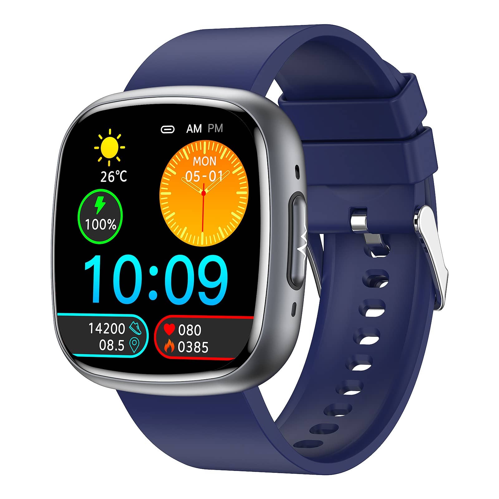 Suga593 Professional ECG Blood Glucose Blood Pressure Heart Rate HRV Monitoring Smart Watch