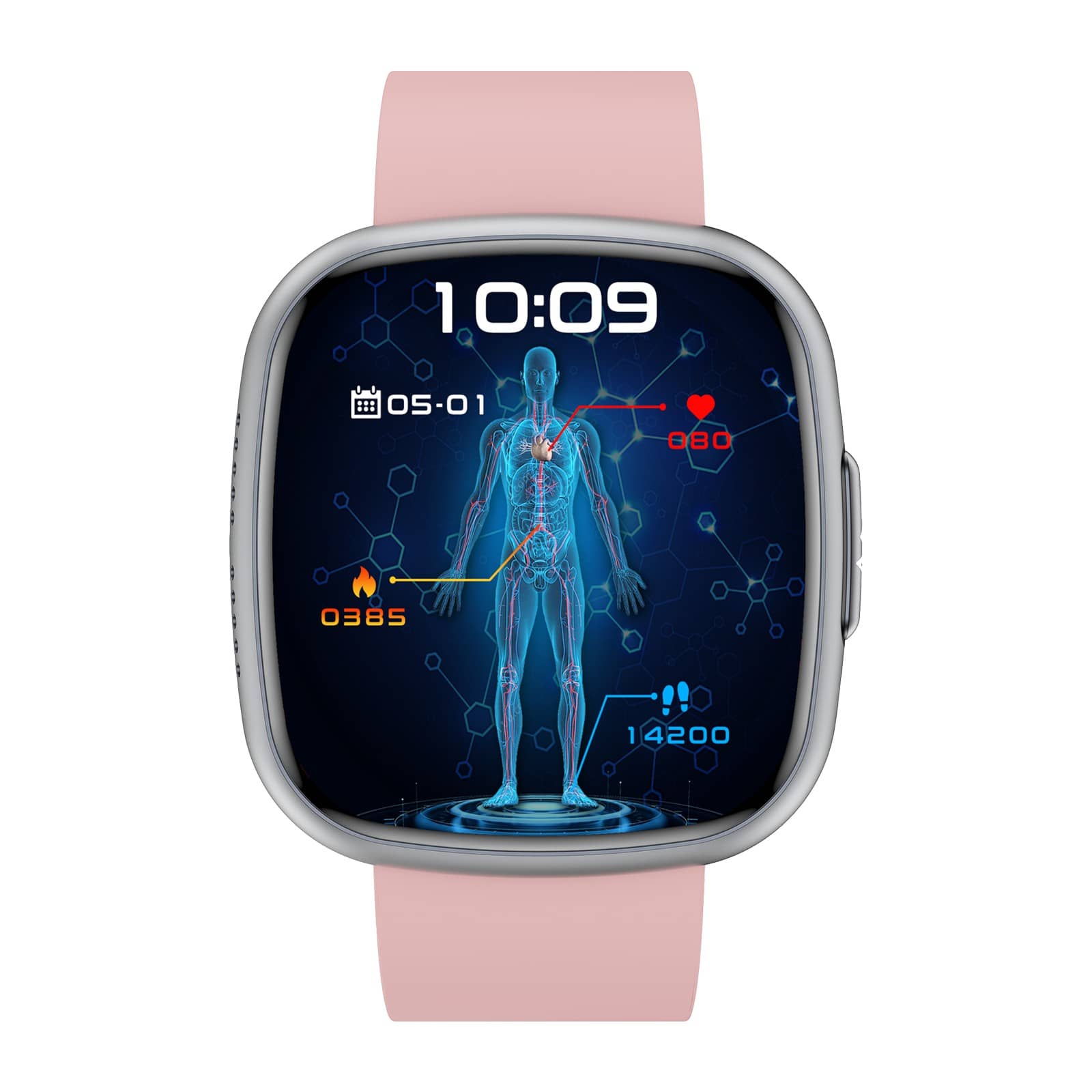 Suga593 Professional ECG Blood Glucose Blood Pressure Heart Rate HRV Monitoring Smart Watch