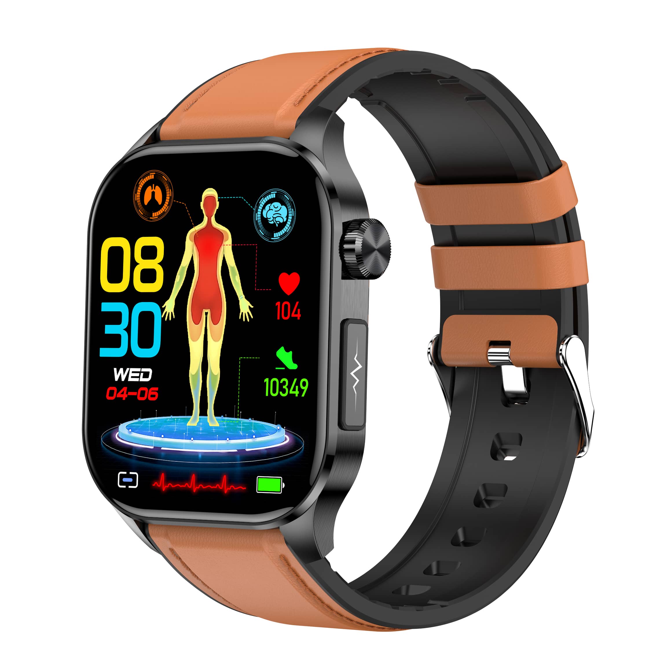 Suga580 ECG/EKG Blood Sugar Blood Pressure Call Intelligent Health Management Smart Watch