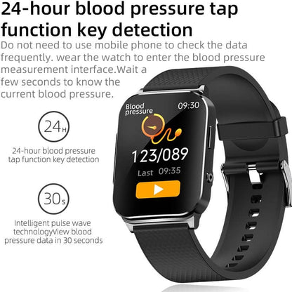 PH03 PTT Dynamic ECG Blood Glucose Heart Rate Blood Pressure Monitoring Smart Watch