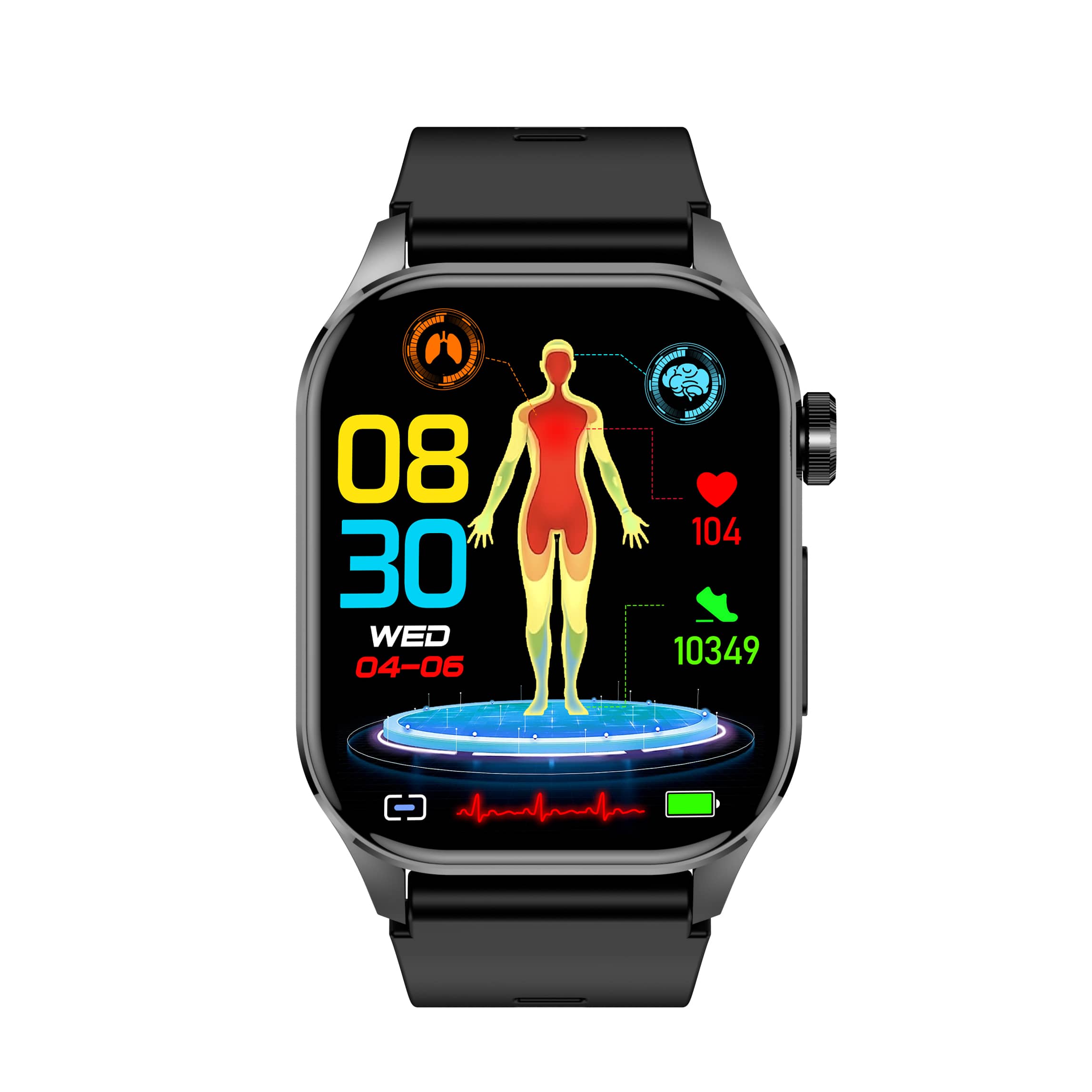 Suga580 ECG/EKG Blood Sugar Blood Pressure Call Intelligent Health Management Smart Watch