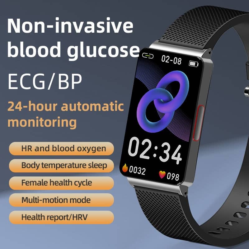 Suga80 One-click Blood Glucose Blood Pressure Sleep Heart Rate Measurement Sports Smart Bracelet