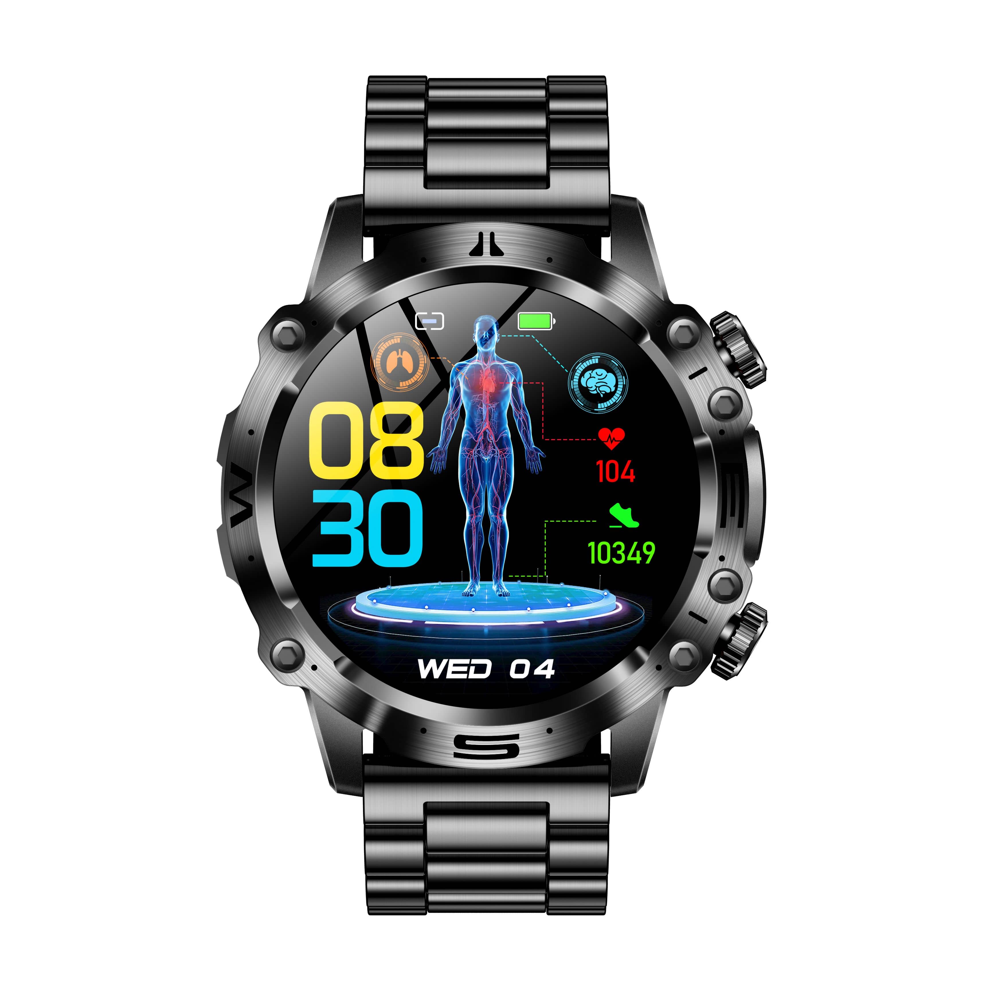 Suga48 Hige-end ECG/EKG Blood Glucose Blood Pressure Health HD Sports Call Smart Watch