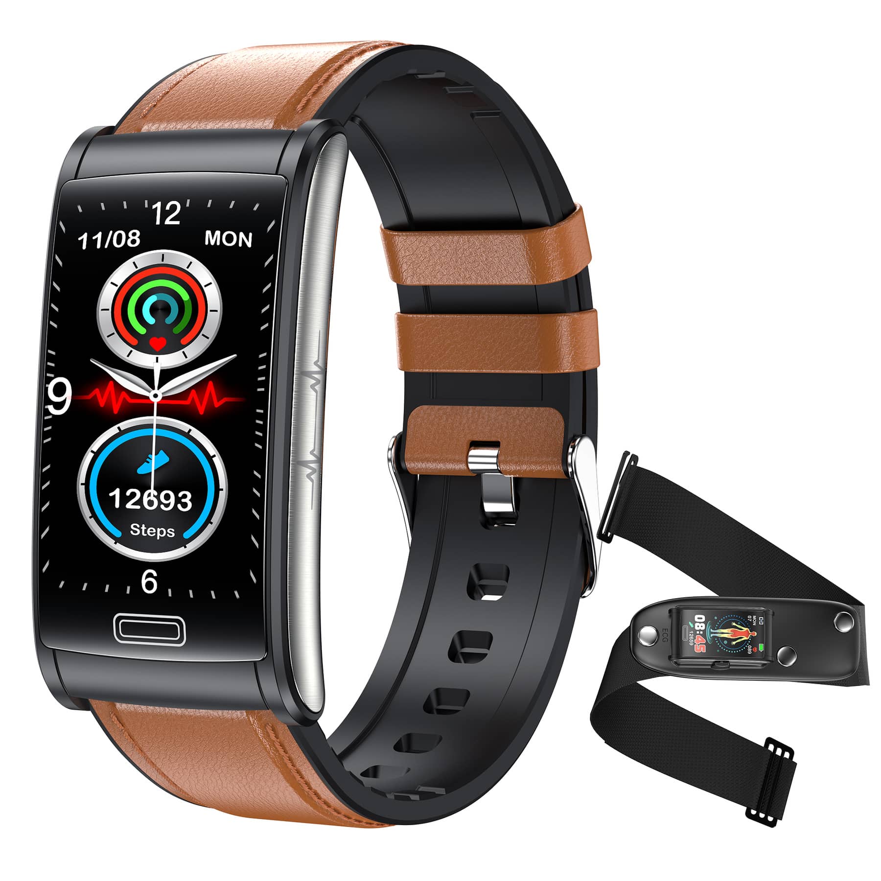 Suga60 1.47HD Large Screen ECG/EKG Blood Glucose Scientific Sleep HRV Smart Fitness Bracelet