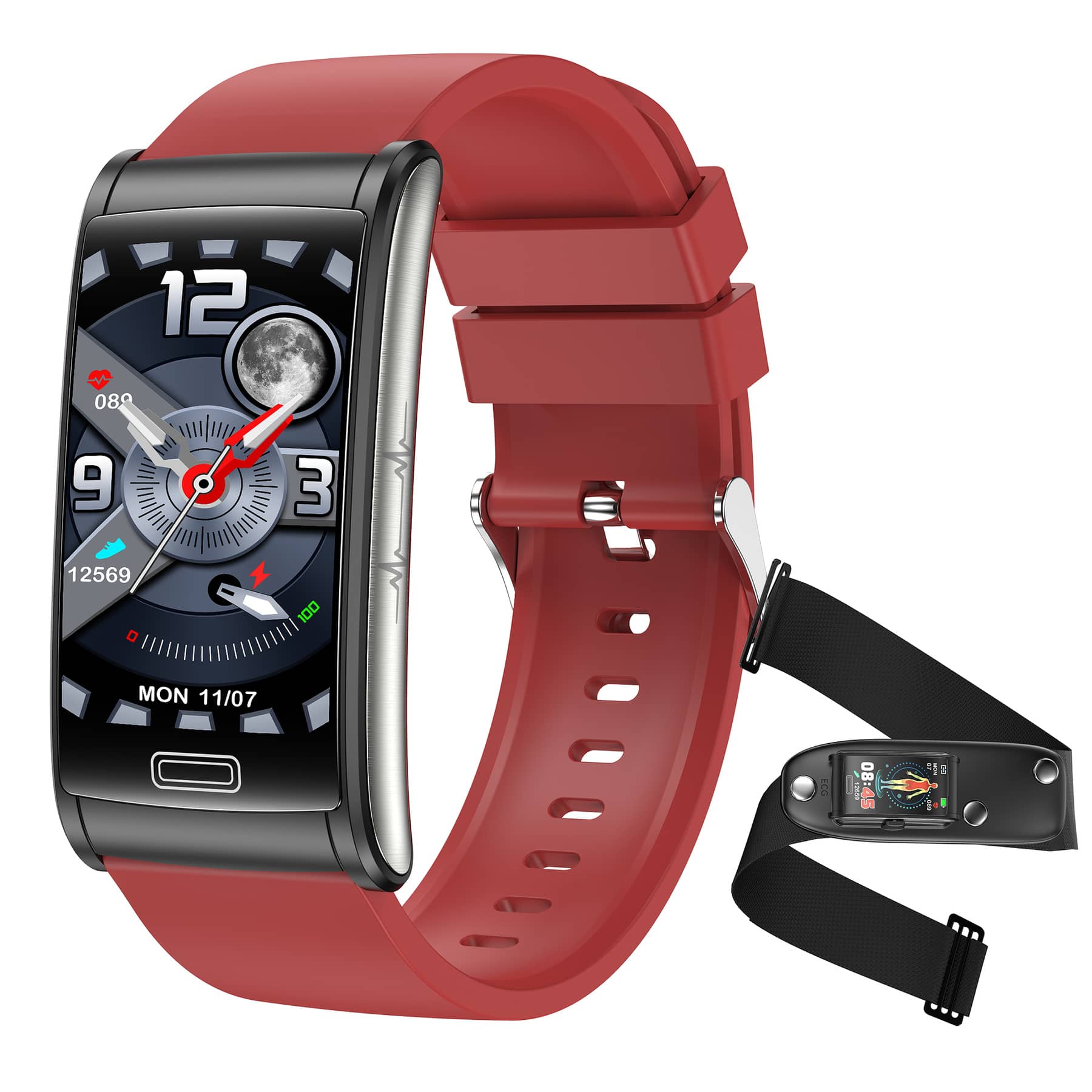 Suga60 1.47HD Large Screen ECG/EKG Blood Glucose Scientific Sleep HRV Smart Fitness Bracelet