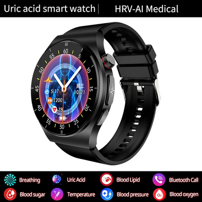 2024 New Laser Treatment Smart Watch - Blood Sugar - Lipid and Uric Acid Medical Grade ECG+PPG Health Monitoring