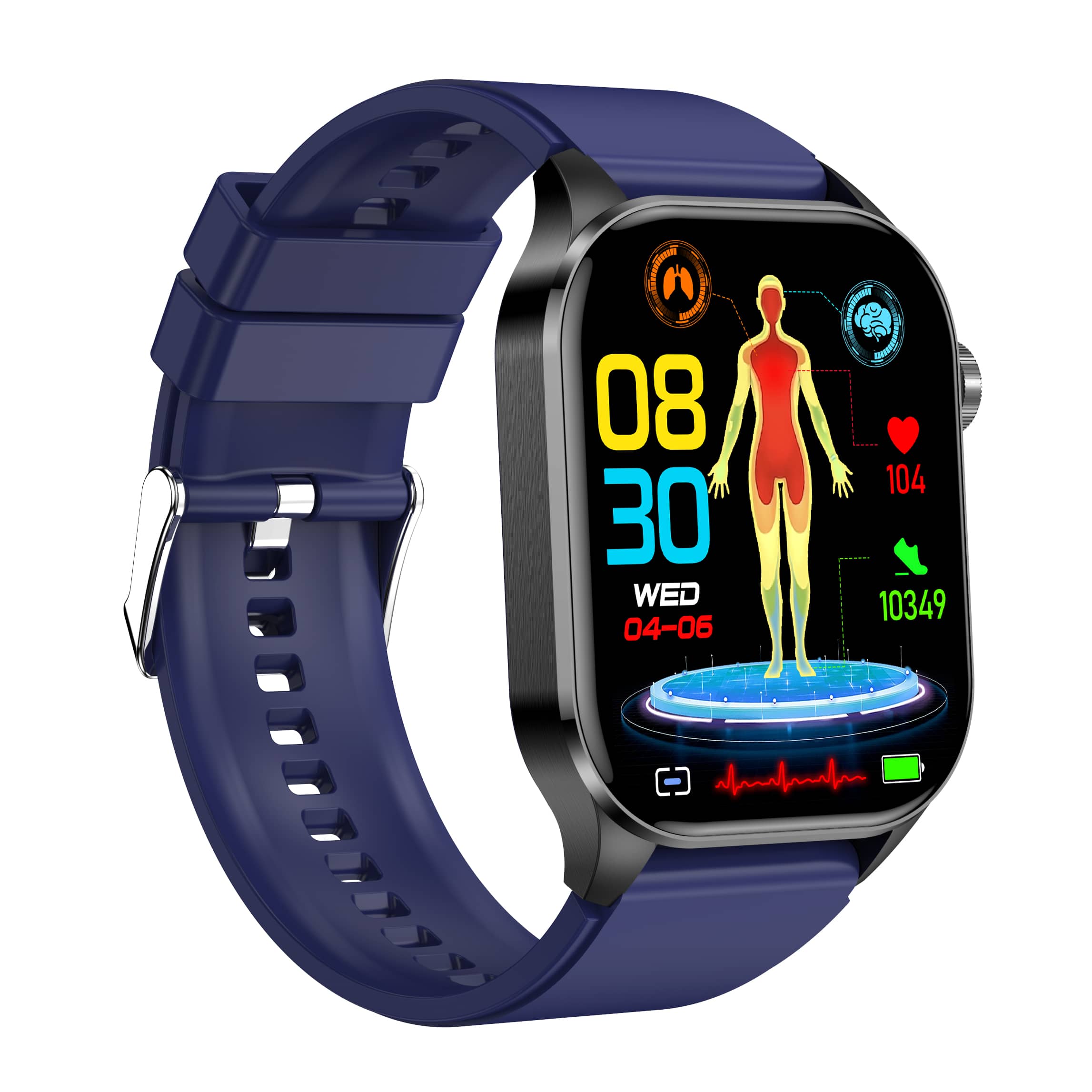 Suga580 ECG/EKG Blood Sugar Blood Pressure Call Intelligent Health Management Smart Watch