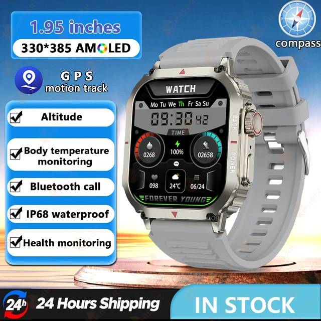 Sugafit® Regulus - Smart Watch Men AMOLED HD Screen Heart Rate Health Tracker Bluetooth Call IP68