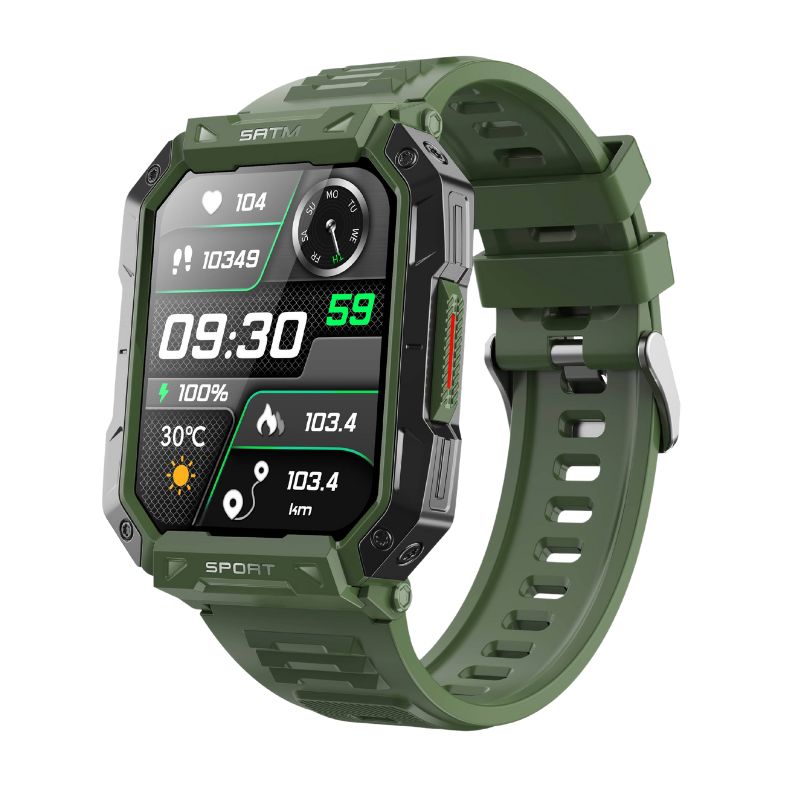 Suga307 2.10-inch High-defnition Large Screen Blood Glucose Heart Rate Tracking Sports Bluetooth Health Smart Watch