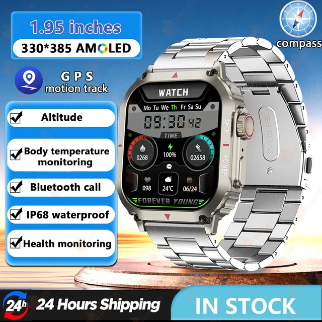 Sugafit® Regulus - Smart Watch Men AMOLED HD Screen Heart Rate Health Tracker Bluetooth Call IP68