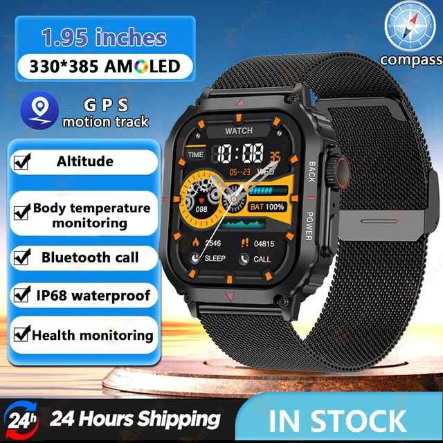 Sugafit® Regulus - Smart Watch Men AMOLED HD Screen Heart Rate Health Tracker Bluetooth Call IP68
