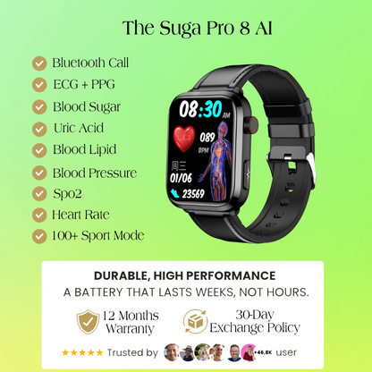 The Suga Pro 8 AI | Painless Blood Sugar Measurement & Laser Therapy Treatment