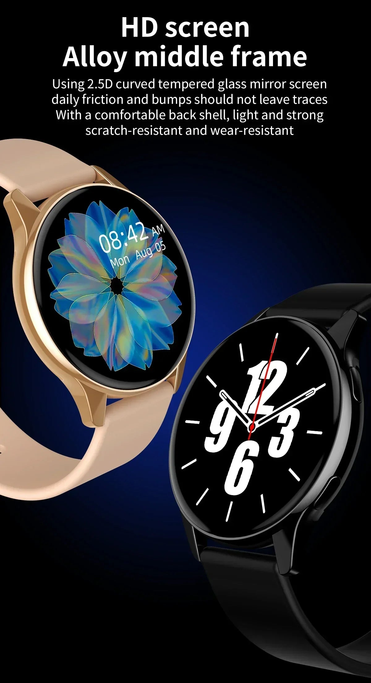 Sugafit® Allure - Smart Watch Wireless Charging Smartwatch Bluetooth Calls Watches Men Women Fitness Bracelet