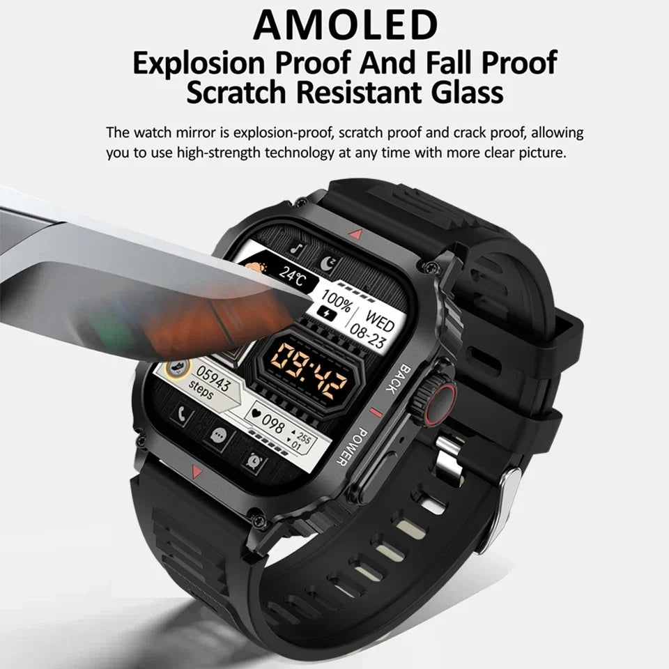 Sugafit® Regulus - Smart Watch Men AMOLED HD Screen Heart Rate Health Tracker Bluetooth Call IP68