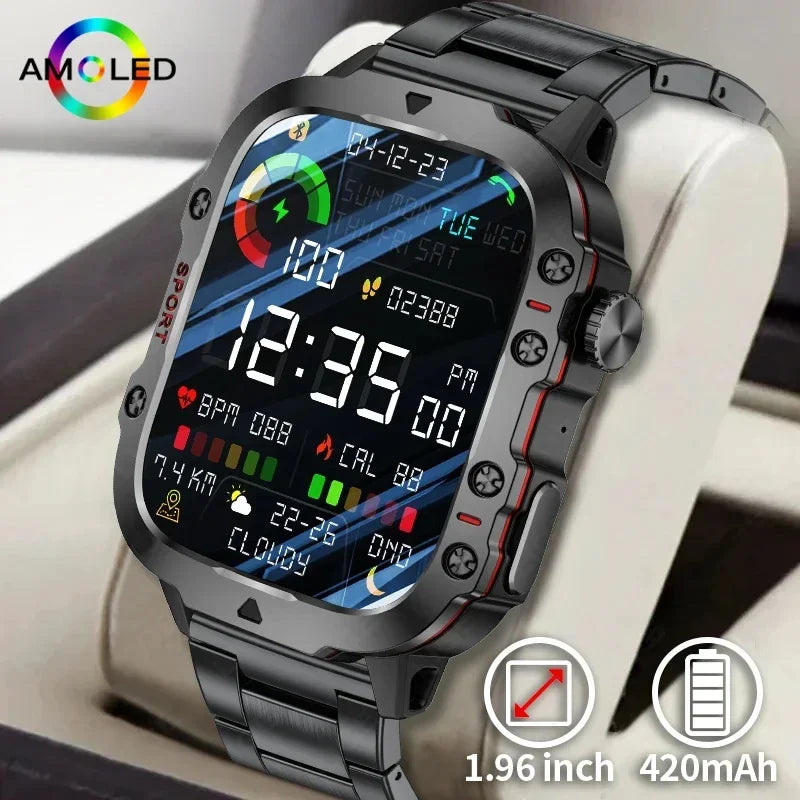 Sugafit® Apache - New 420mAh large battery outdoor sports men's smartwatch 1.96 inches 240 * 282 multi sport mode 100
