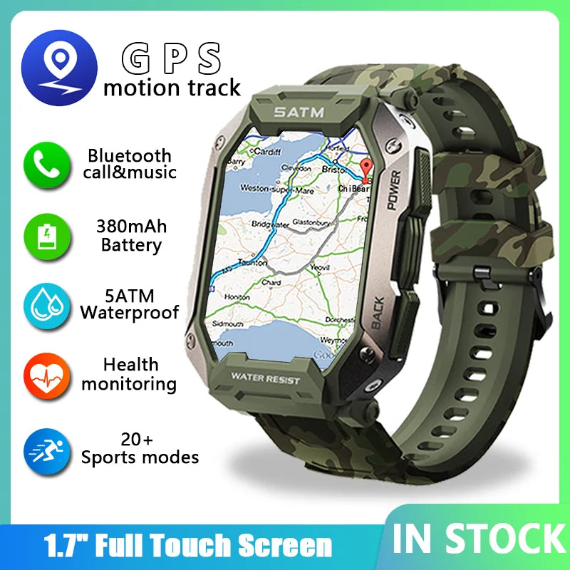 Sugafit® Force - Smart Watch Men Bluetooth Full Touch Screen 5ATM Waterproof Watches Sports