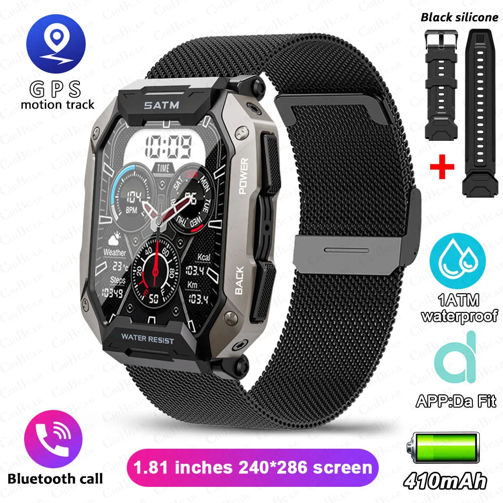 Sugafit® Force - Smart Watch Men Bluetooth Full Touch Screen 5ATM Waterproof Watches Sports