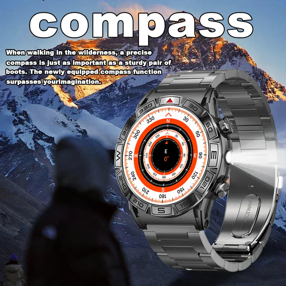 Sugafit® Shield - Smart Watch Men Altitude Compass GPS Sports 1ATM Waterproof Watch Bluetooth Talk SmartWatches